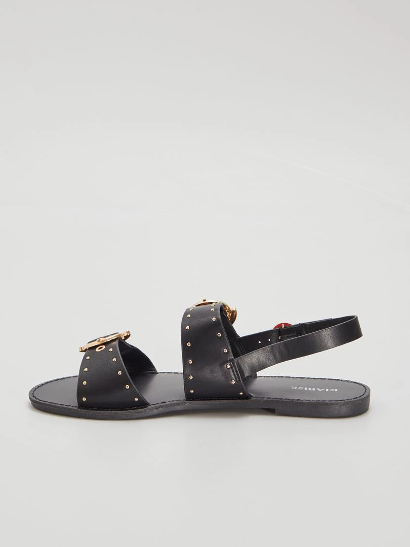 Sandales à brides cloutées   noir
