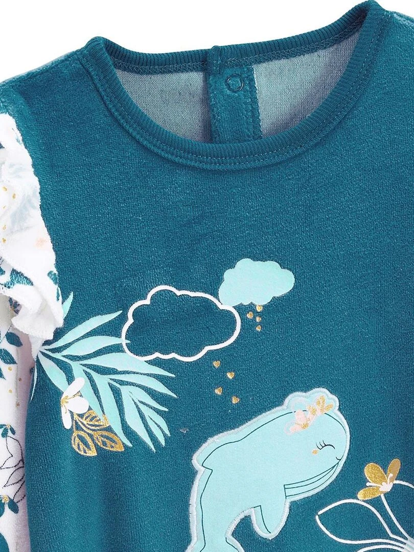 Pyjama bébé en velours Moana   Bleu