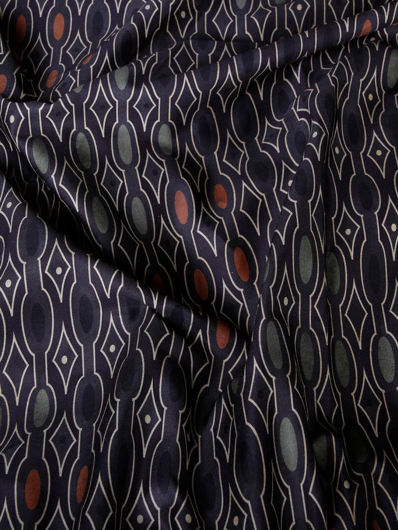 Lot de 2 Taies d'oreiller 63x63 cm satin de coton   Bleu marine