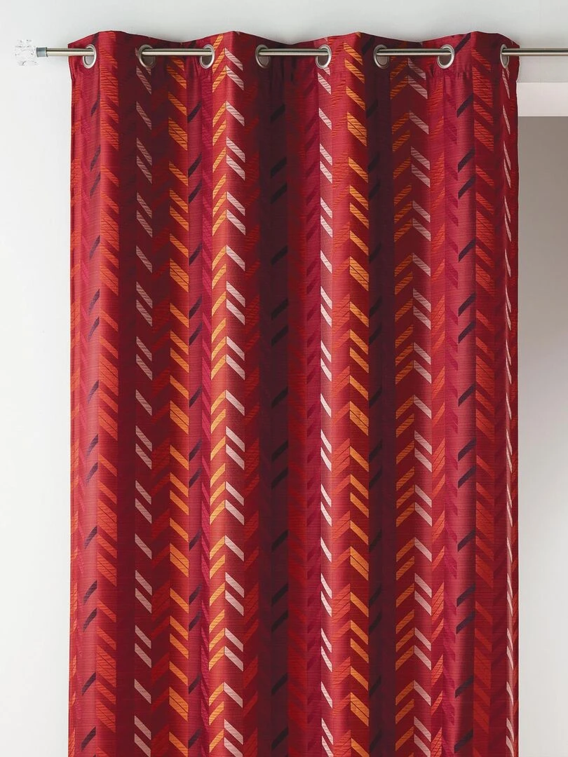 Rideau en jacquard à rayures verticales Bordeaux