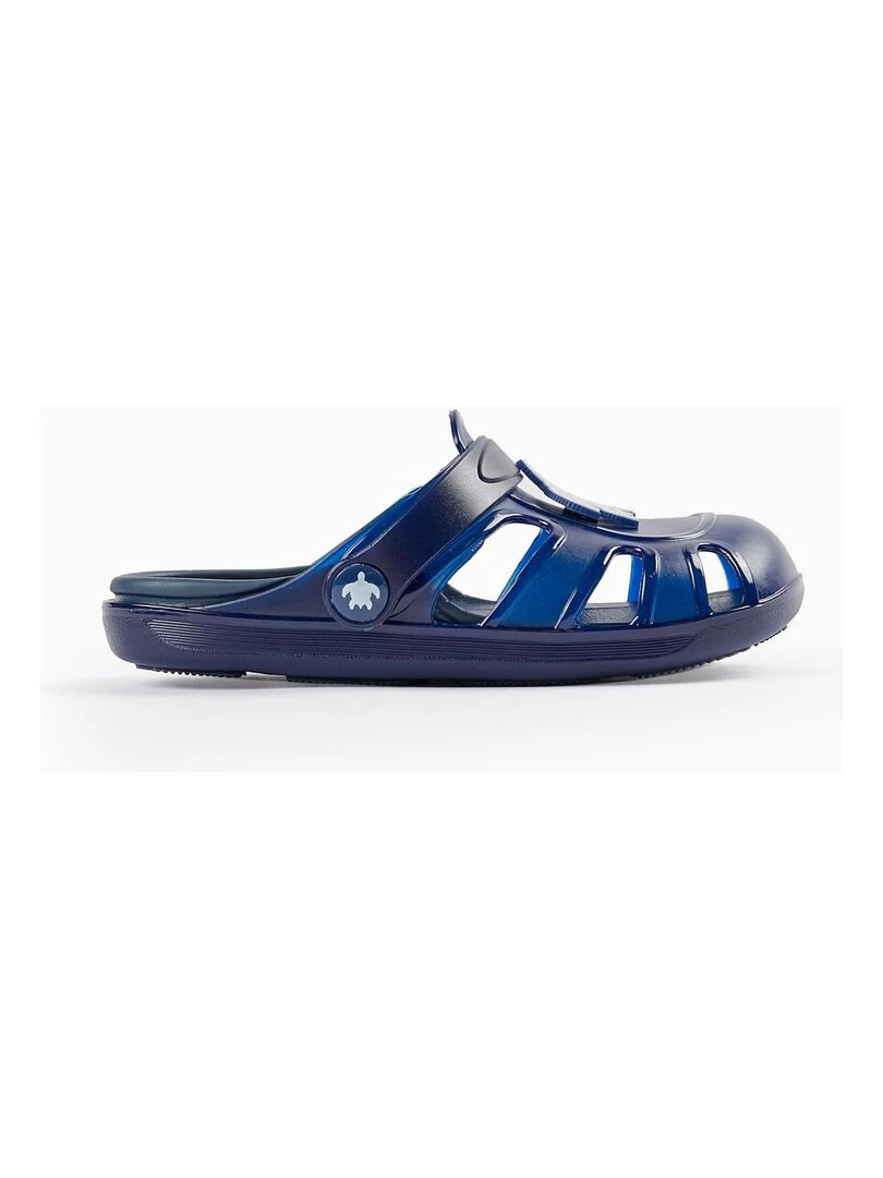 Sandales Clogs pour Garçon 'Turtle Delicious' Bleu foncé