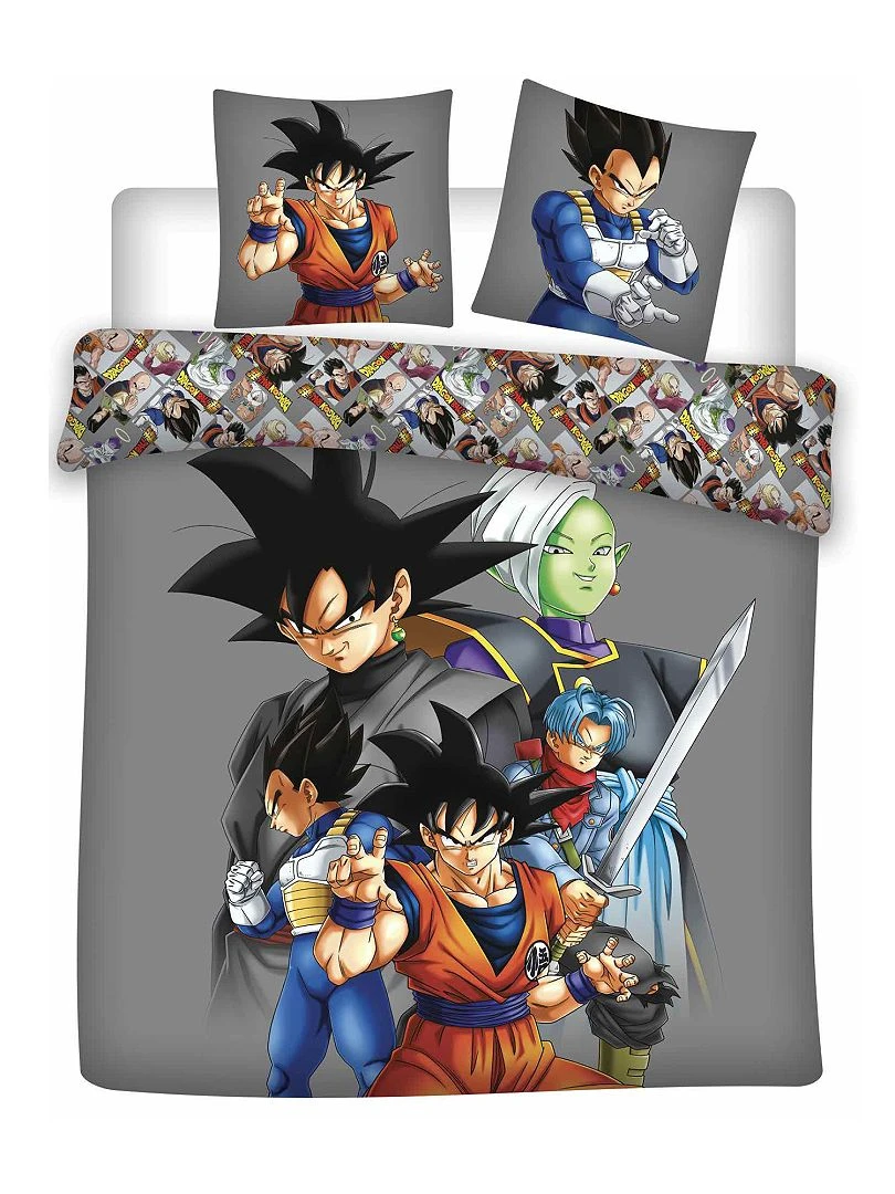 Parure de lit 'Dragon Ball Super' 2 personnes gris