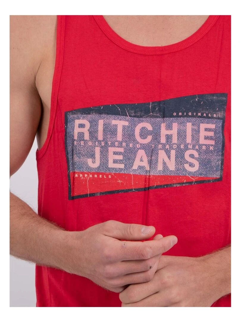 Débardeur col rond pur coton NOBRIAC   Rouge