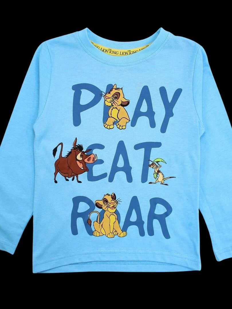 Disney Pyjama garçon imprimé Le Roi Lion en coton Bleu