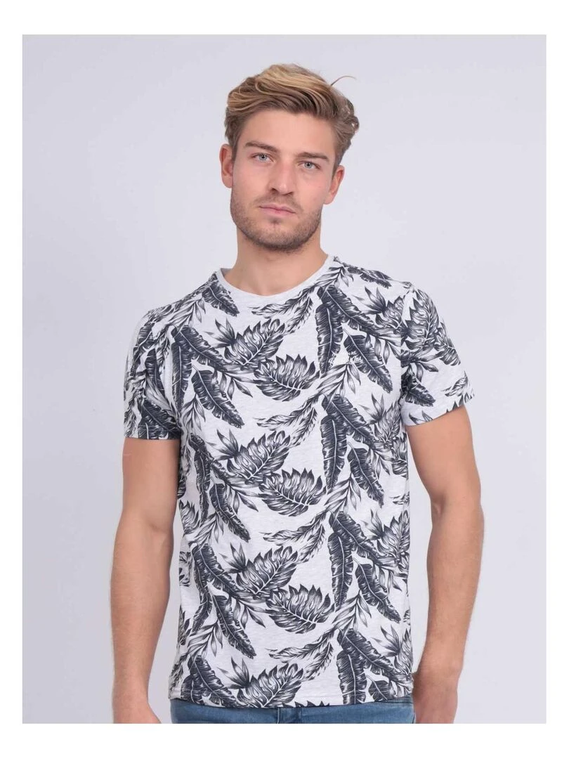 T shirt col rond pur coton NETOMAN Bleu marine