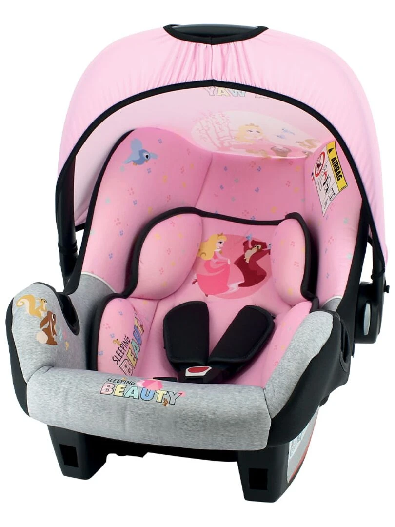 Siège Auto Beone Groupe 0+ (0 13kg) Dos À La Route Disney Princess Beauty Gris Rose Blanc