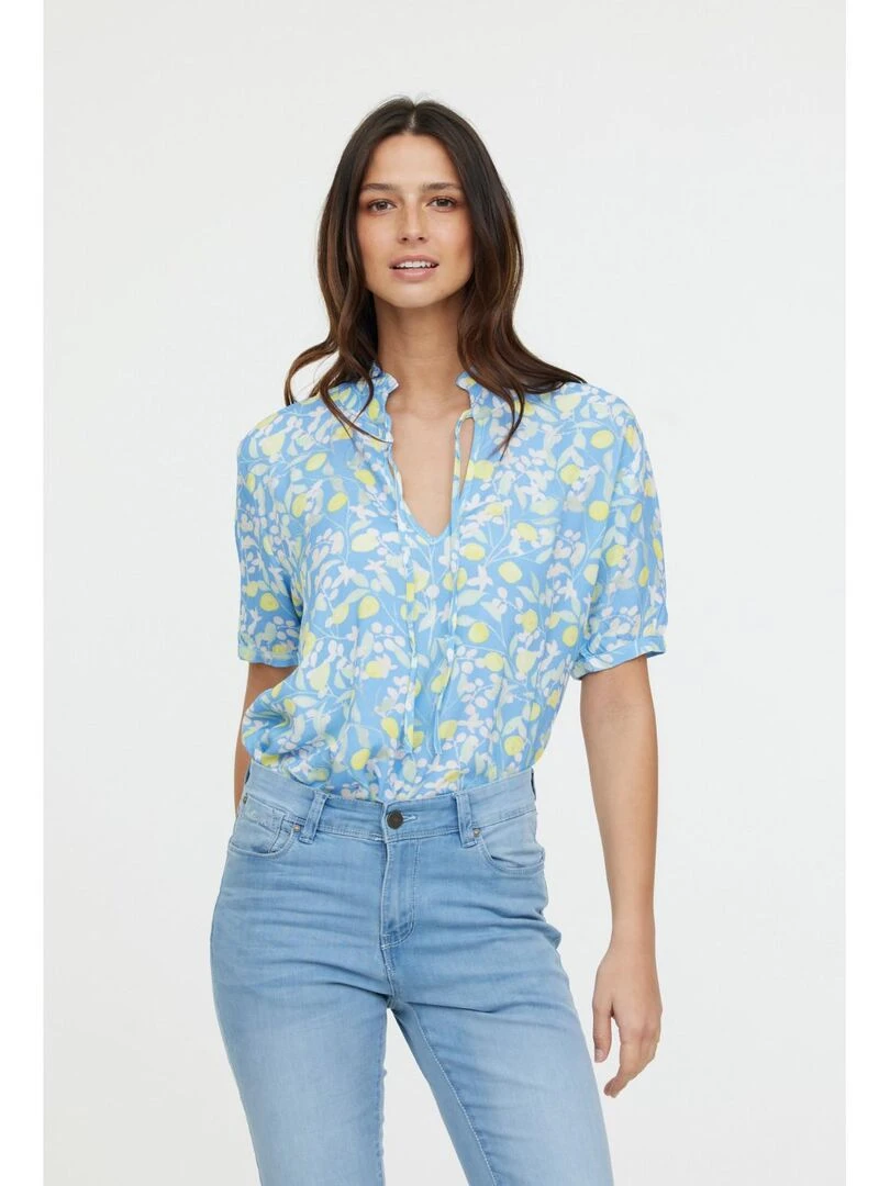 Lee Cooper Blouse manches courtes viscose regular MANZA MC Bleu ciel