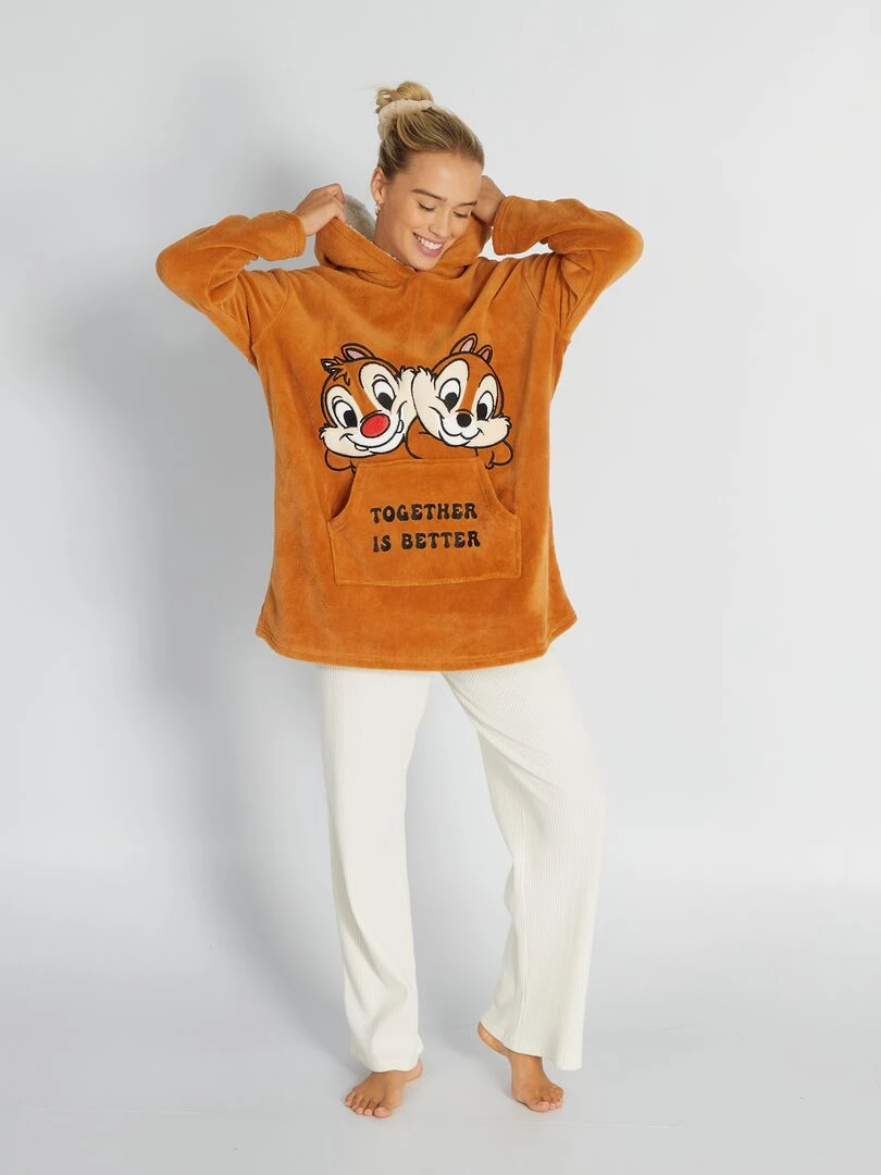 Haut de pyjama polaire 'Tic & tac' 'Disney' Marron