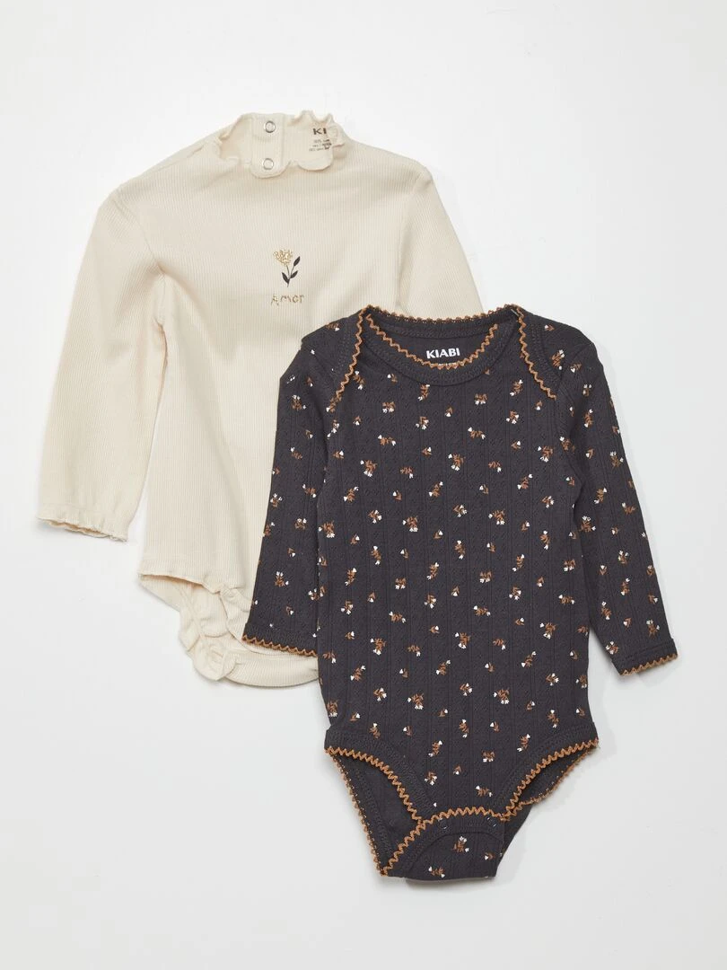 Bodies pur coton Noir/Ecru