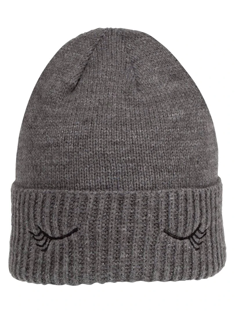 Bonnet Broderie Cils 10/12 ans Gris Gris