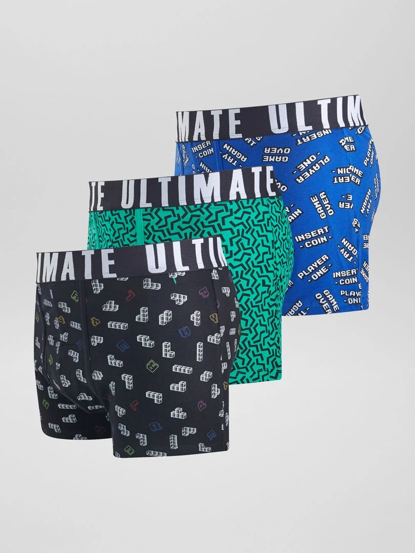 Lot de 3 boxers fantaisie   Vert/bleu