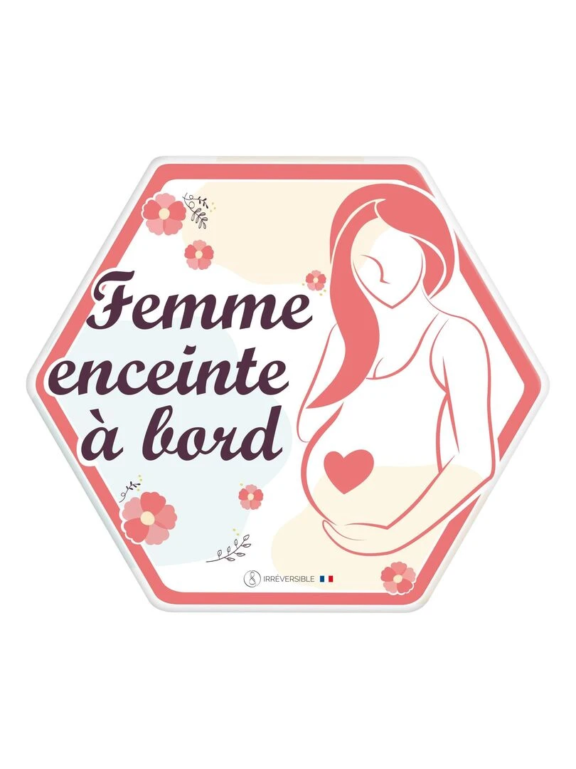 Adhésif / Autocollant bébé à bord Femme enceinte à bord Rose