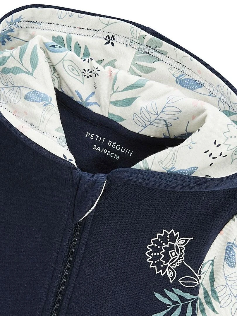 Sweat shirt à capuche enfant en molleton Belle de Nuit   Bleu