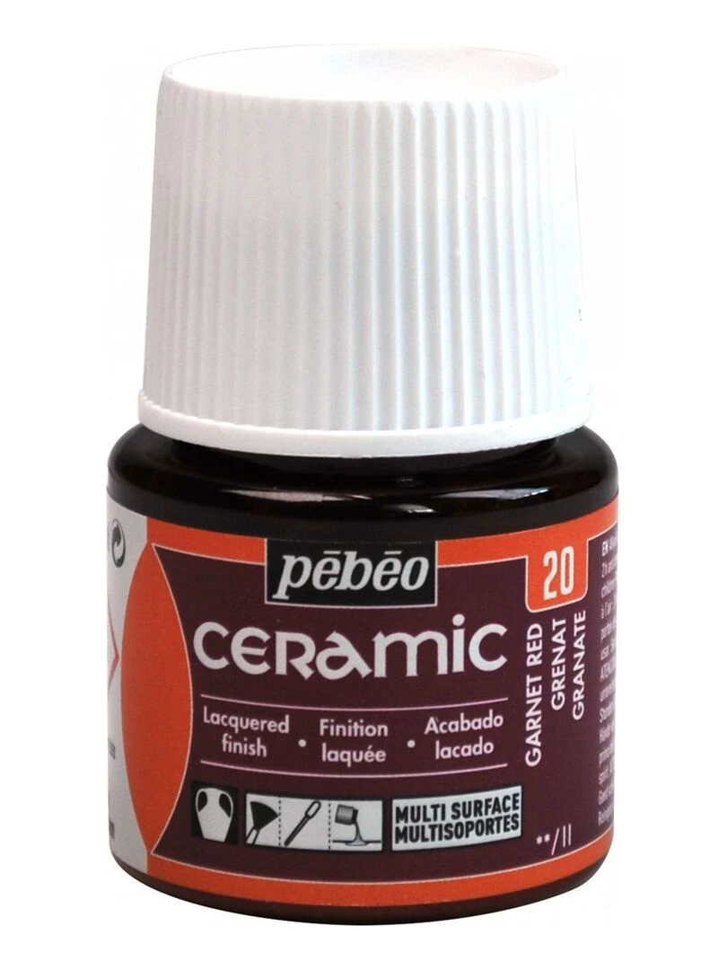Peinture céramique et multi surfaces Grenat 45 ml N/A