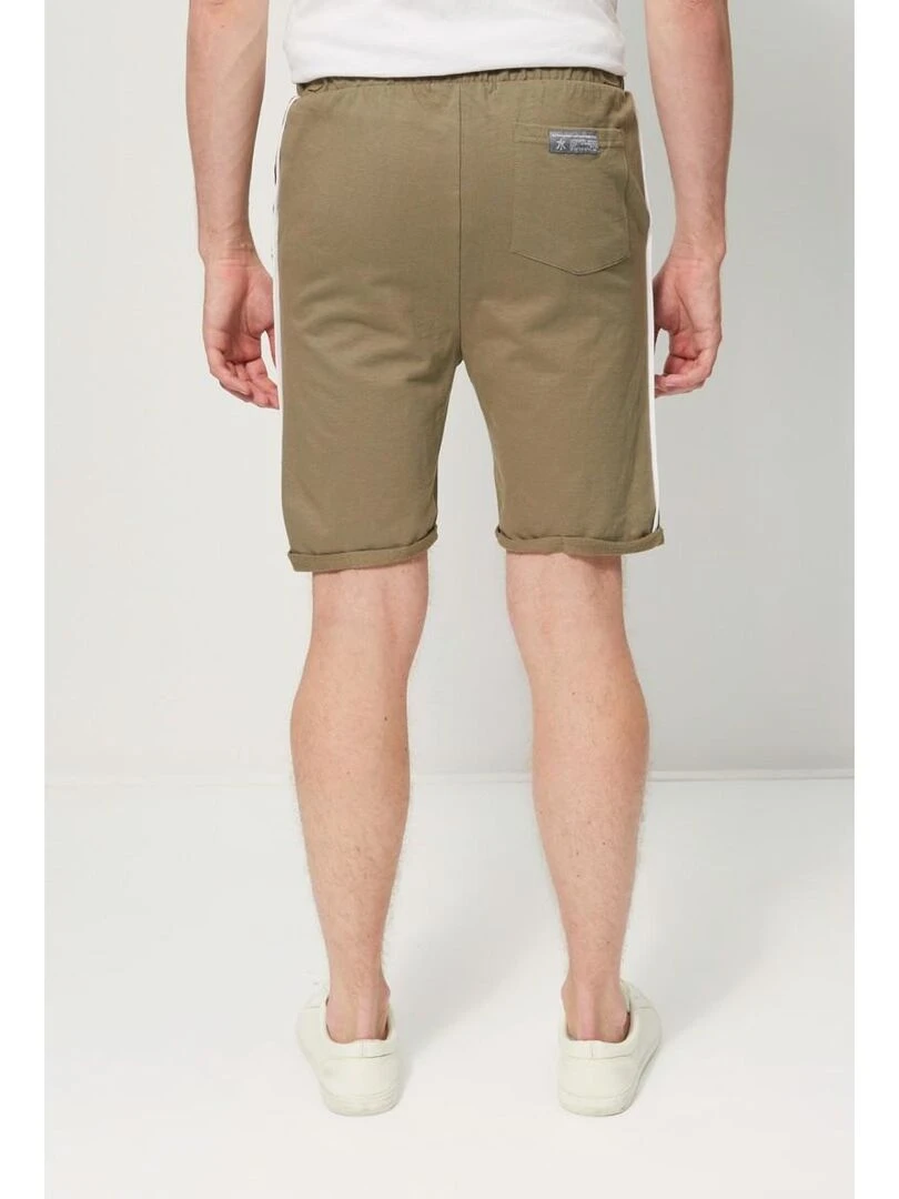 Nasa   Bermuda homme imprimé logo en coton   Kaki