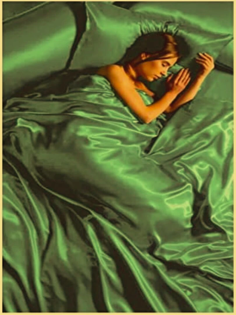 Parure de Lit Satin Vert Emeraude Vert