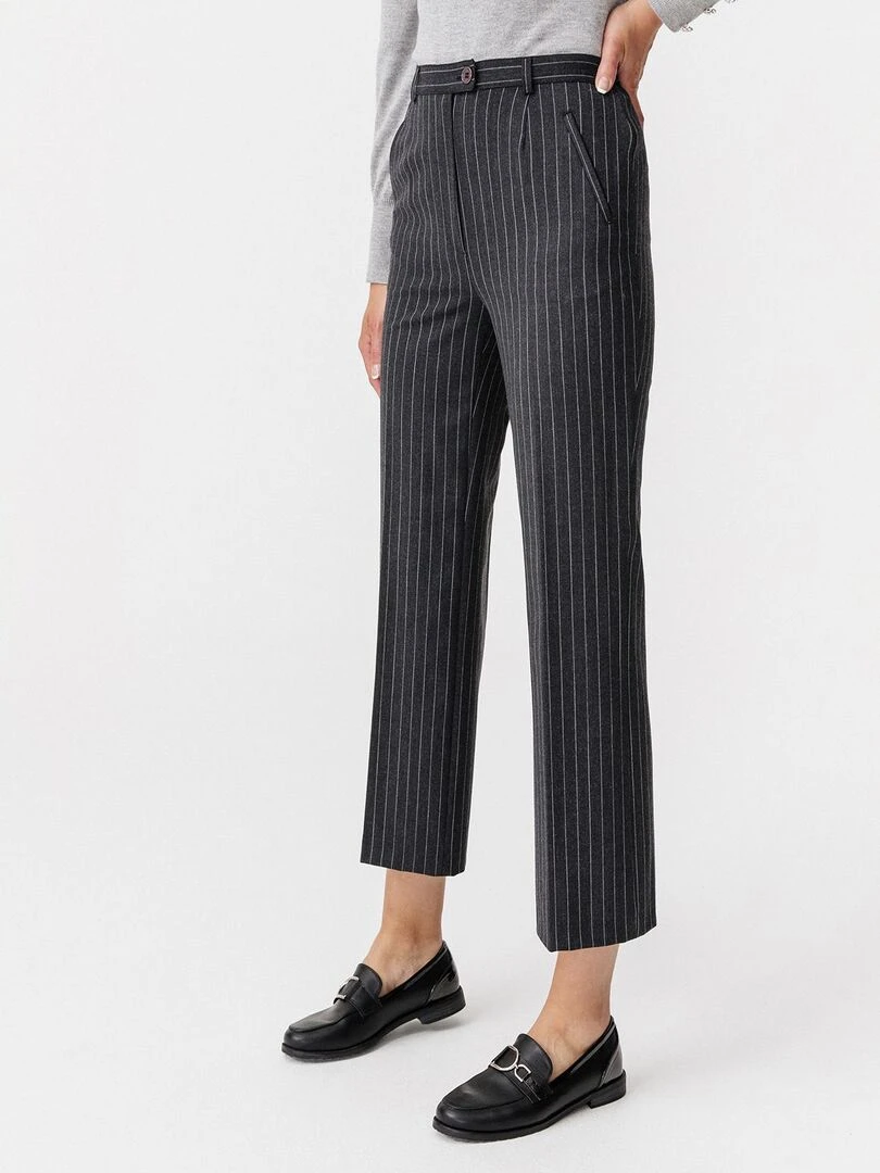 Pantalon flanelle bi extensible 2 statures Damart gris anthracite