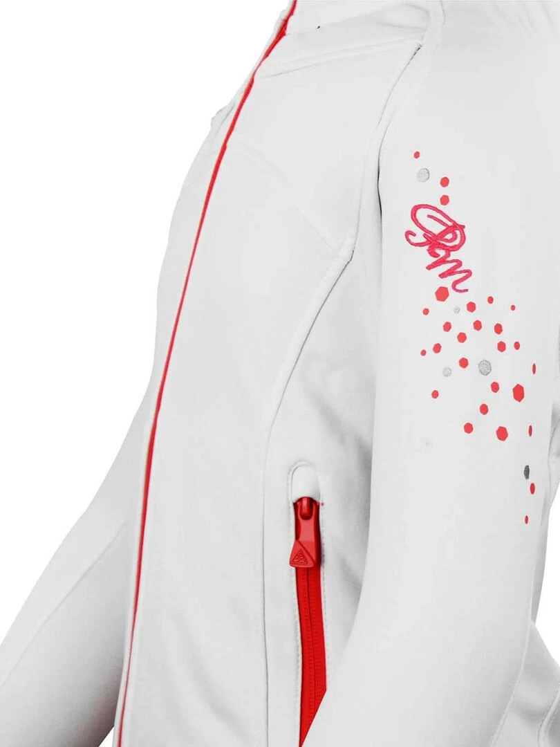 Blouson polarshell fille GACLIMATE   PEAK MOUNTAIN   Blanc