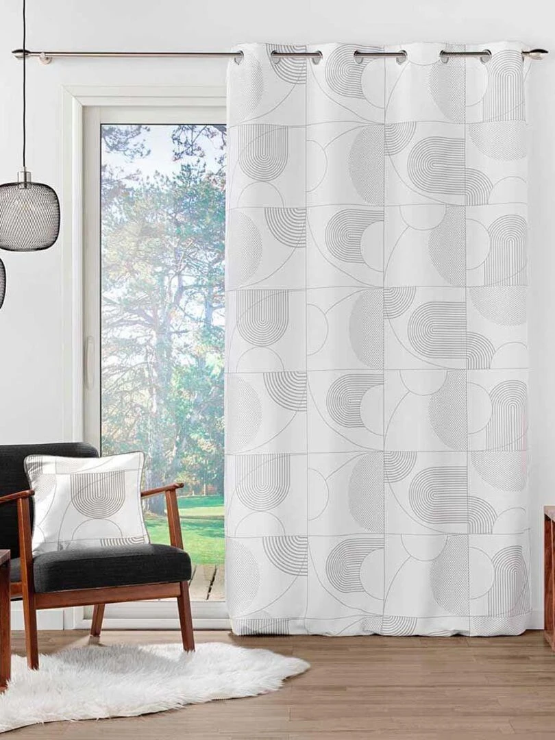 Lot de 2 rideaux Esquisse Blanc