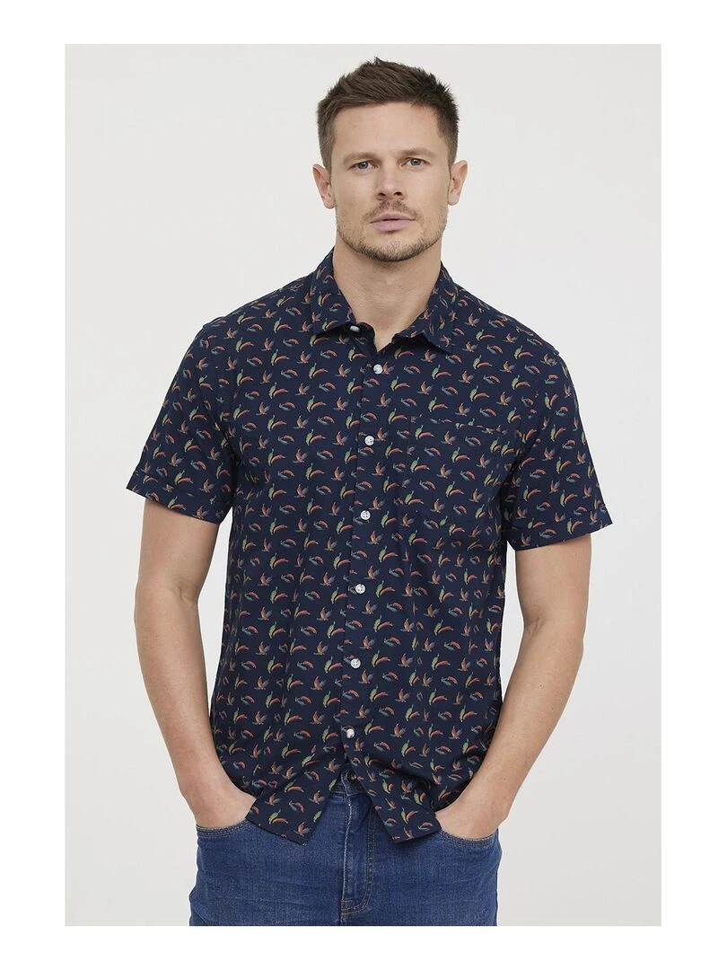 Lee Cooper Chemise manches courtes coton regular DORIO Bleu marine