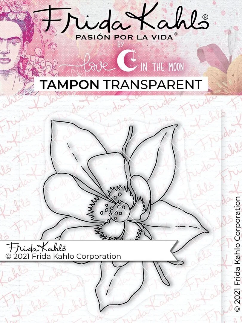 Tampon transparent Fleur exotique 3 9 5 x 6 5 cm N/A