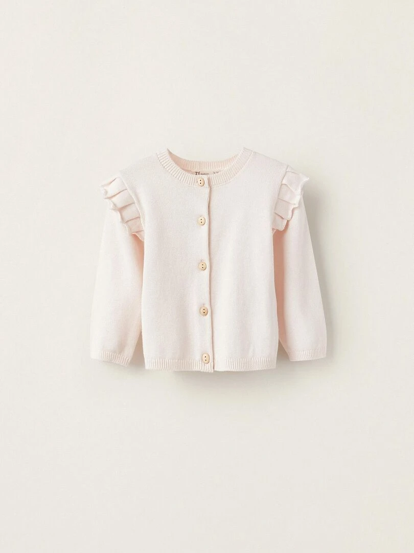 Gilet en Maille avec Volants pour Nouveau Né NATURE TAKEOVER Rose