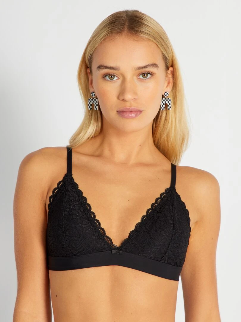 Triangle dentelle paddé   noir