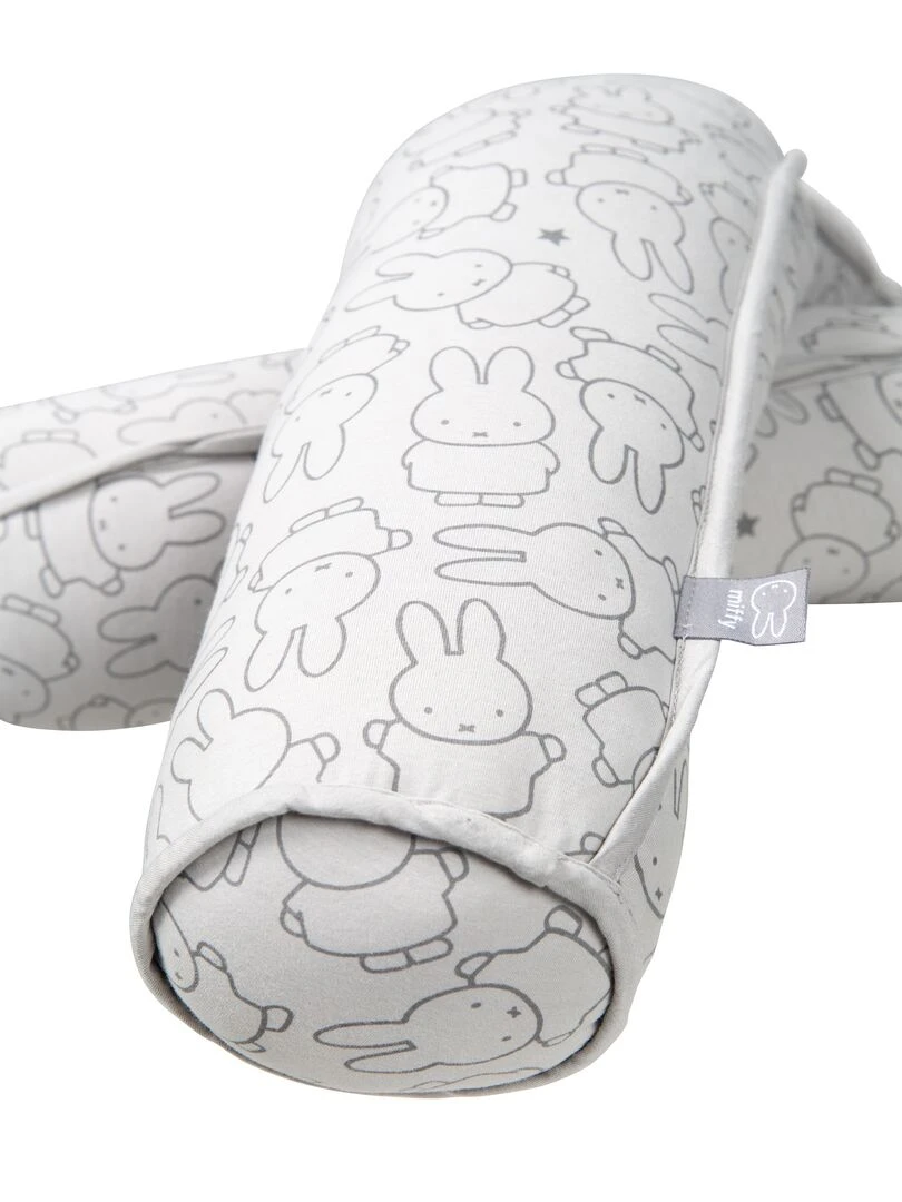 ROBA Serpent de lit bébé miffy®   170 cm   Convient comme coussin d'allaitement   Gris clair   Gris