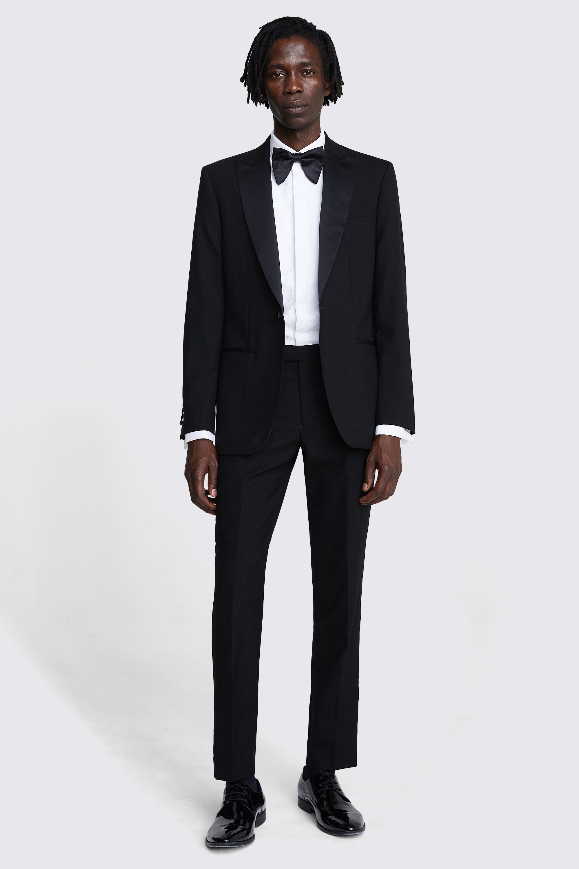 Italian Tailored Fit Black Peak Lapel Tuxedo Jacket   Buy Online at Moss