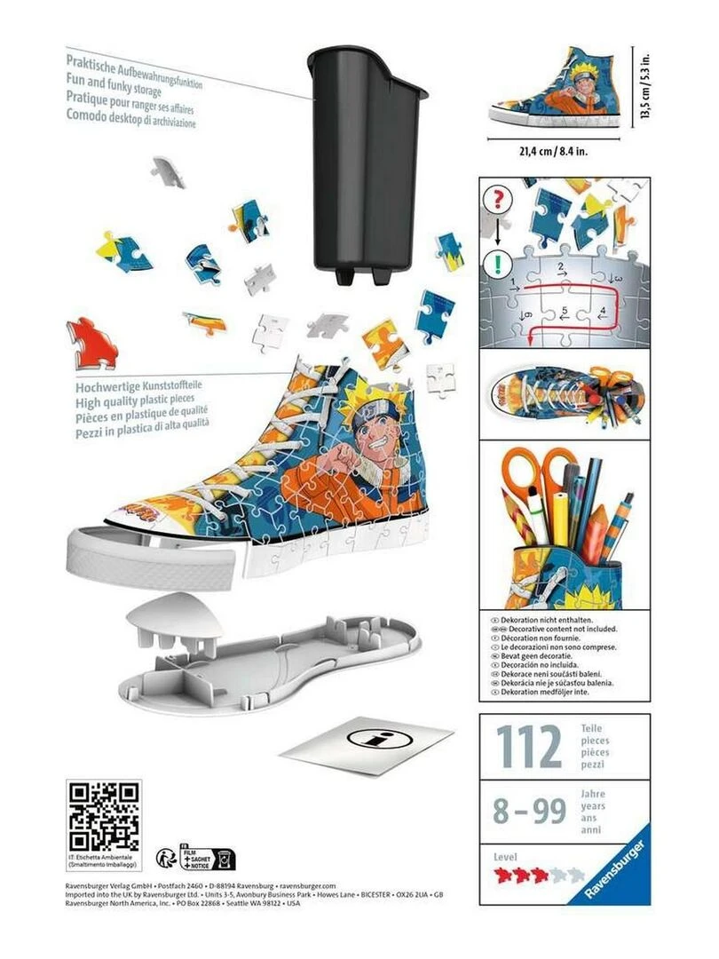 Puzzle 3D 108 pièces sneaker : Naruto   N/A