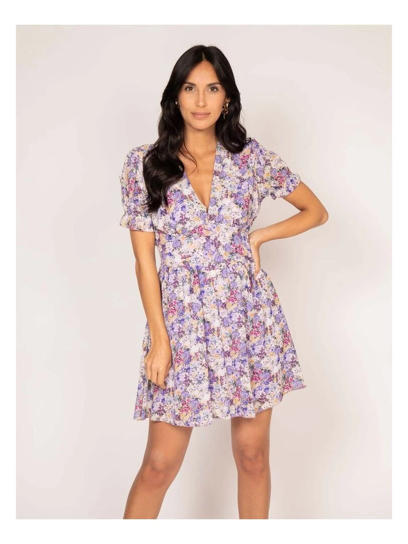 Robe courte motifs ILIAS Violet clair