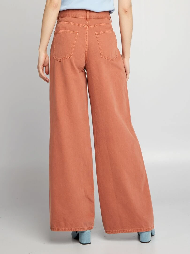 Jean large délavé   Rose