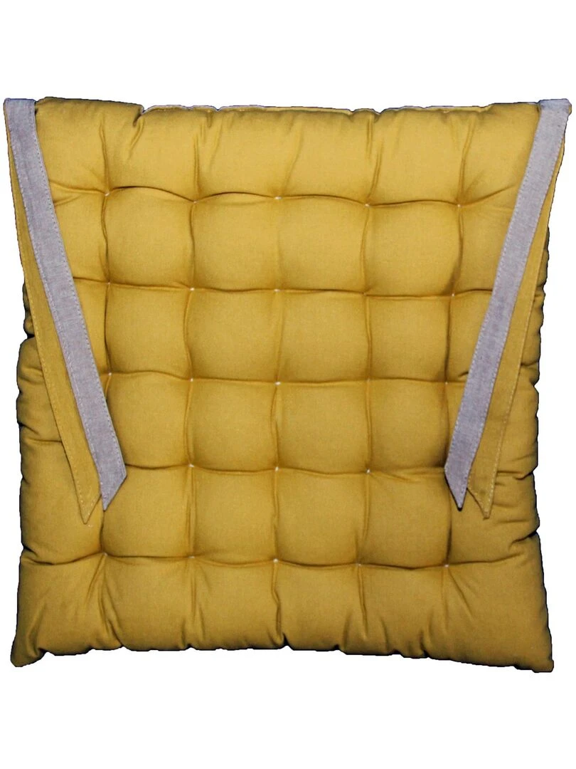 Galette de Chaise épaisse et matelassée VALAYANS Jaune moutarde