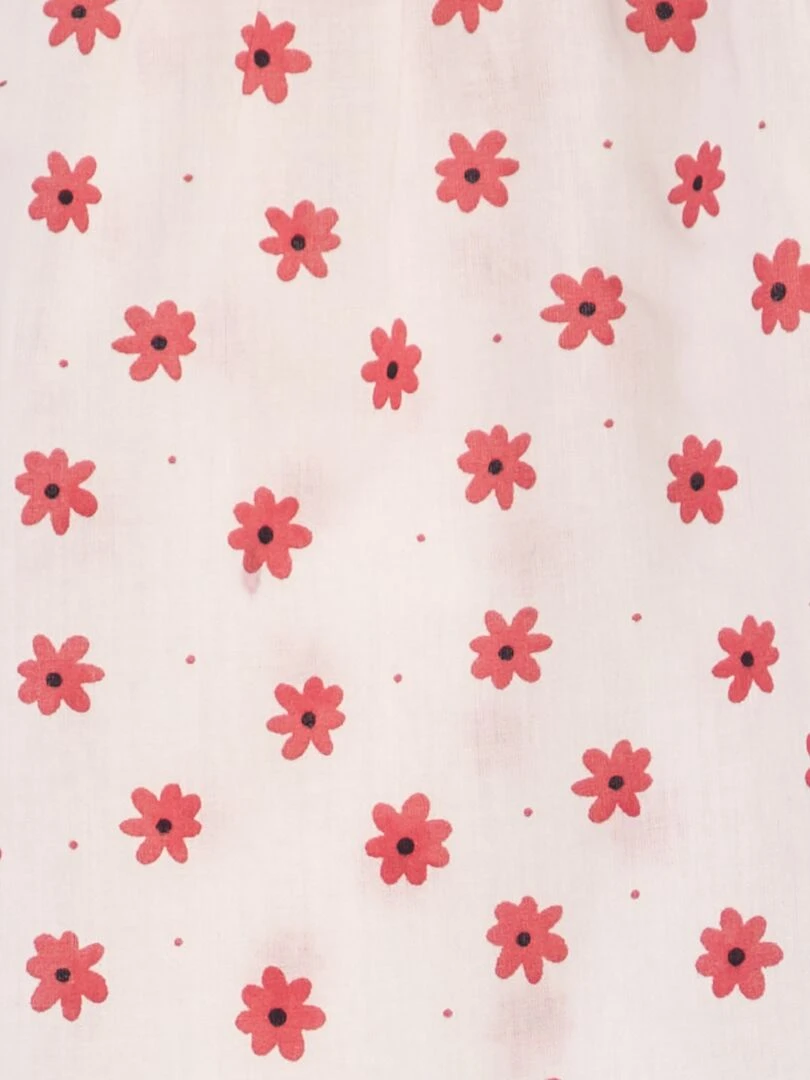 Blouse en voile de coton imprimée Rouge