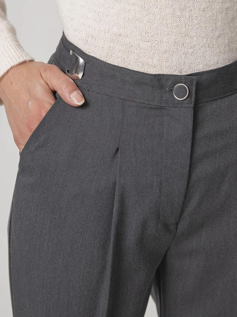 Pantalon ceinture réglable   Damart   Gris chiné