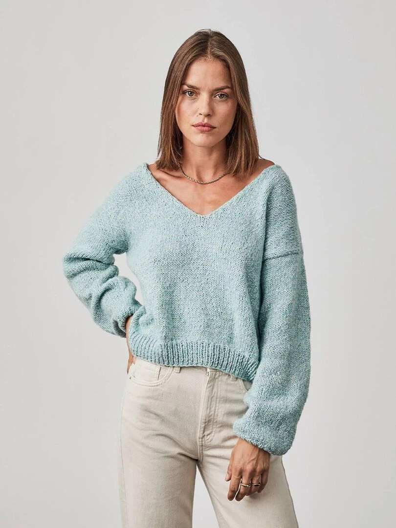 Kit Tricot Pull Mérinos Guenaëlle Gris