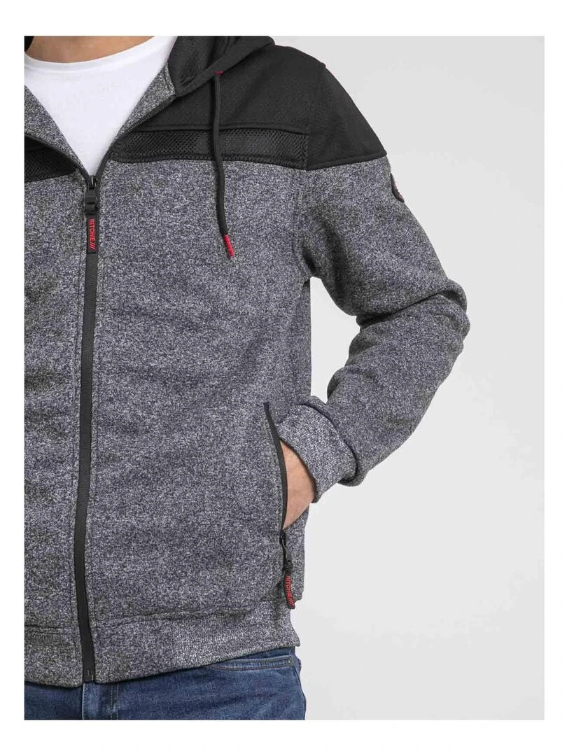 Sweat zippé capuche WILDOMAX   gris anthracite