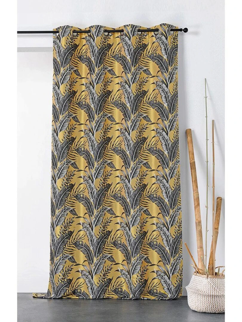 Rideau tendance aux impressions exotiques Jaune
