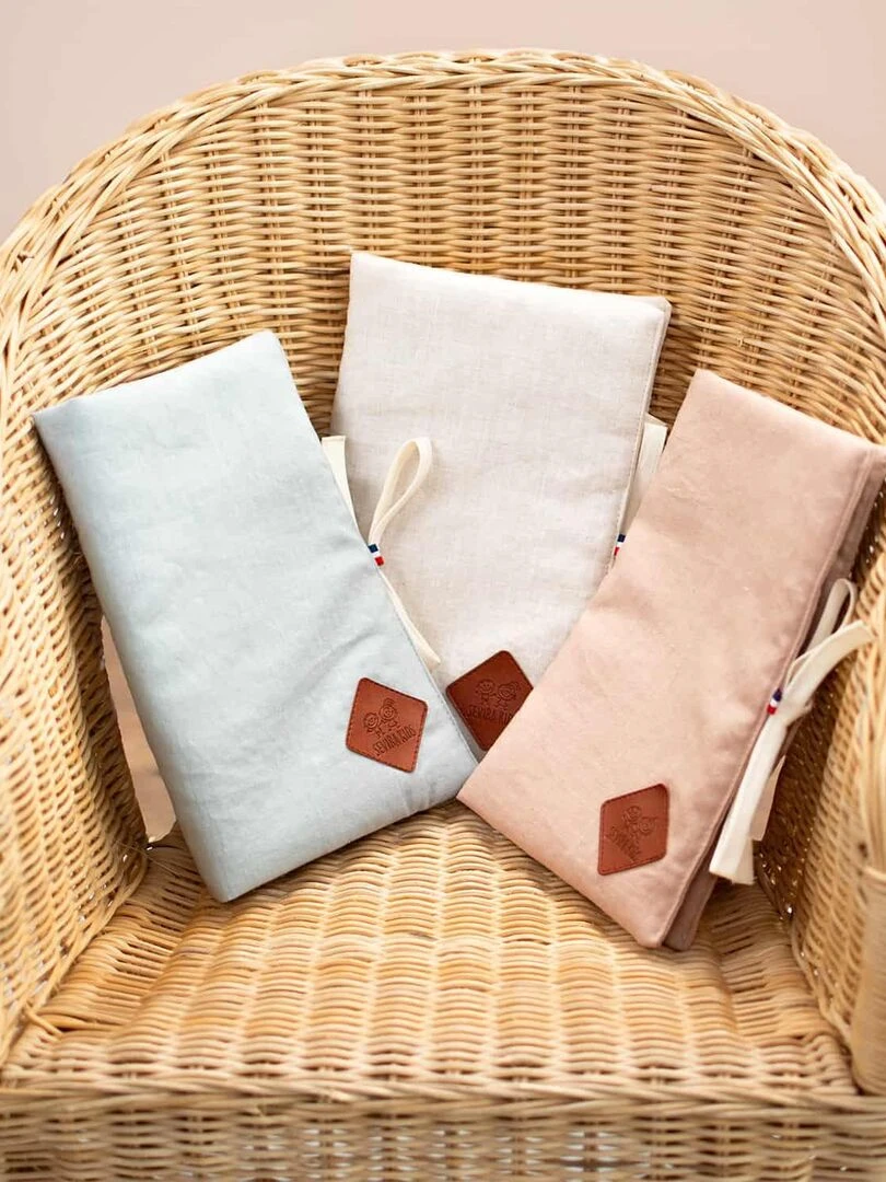 Protège carnet de santé en Lin   Beige