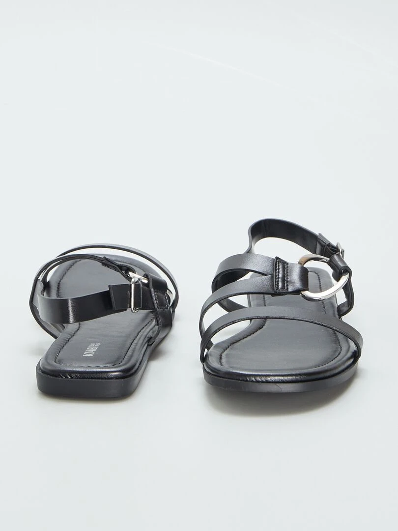 Sandales à brides fantaisies   Noir