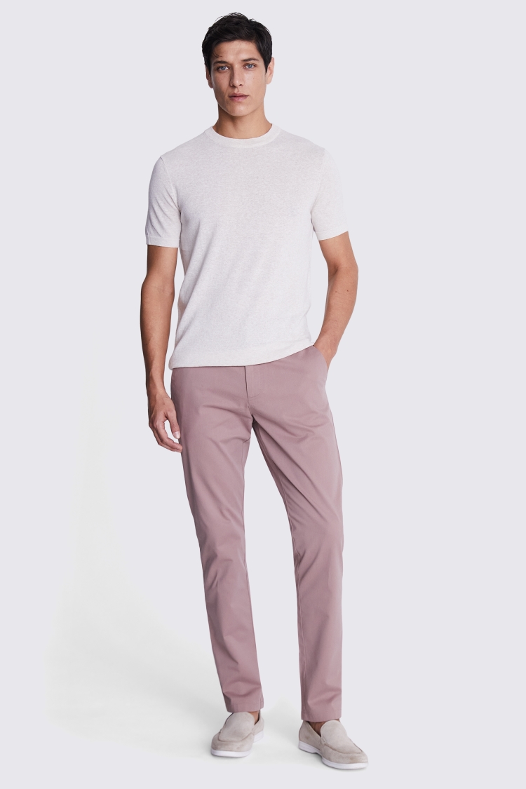 Tailored Fit Off White Stretch Chinos    Buy Online at Moss