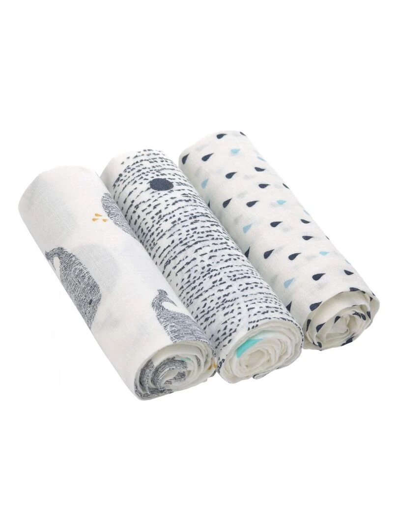 Lange divinement doux L Little Water Baleine boîte de 3 pcs 80 x 80 cm Multicolore