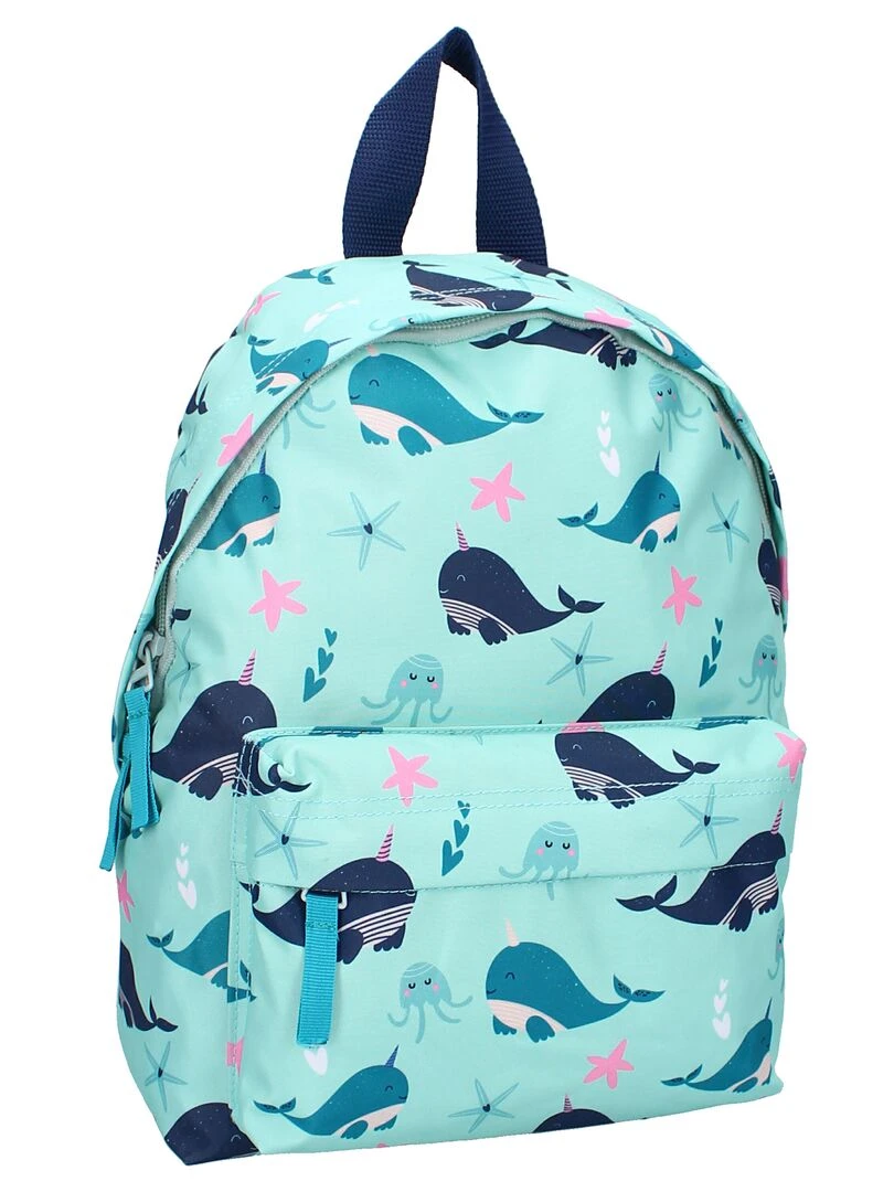 Sac à dos imprimé baleine bleu