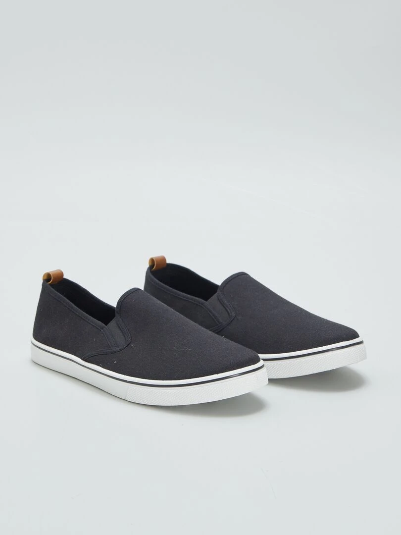 Baskets slip on en toile Noir