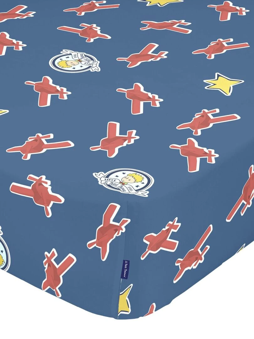 Drap housse Son avion "Happyfriday" Blanc