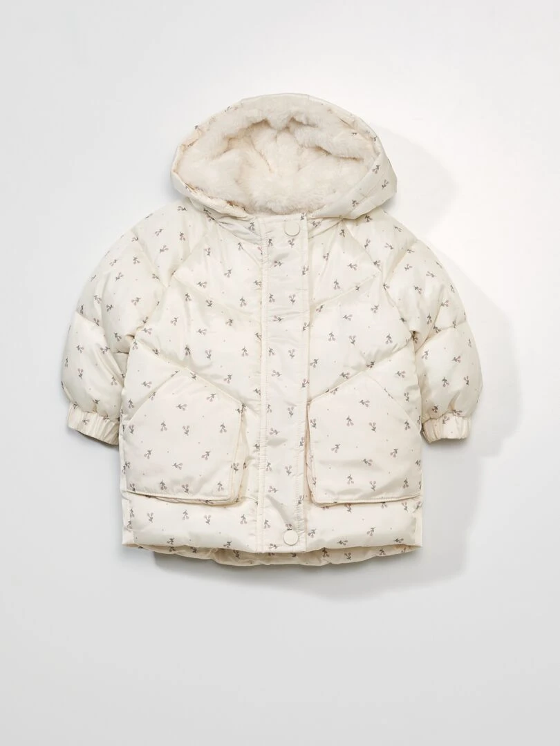 Doudoune déperlante avec imprimé Blanc