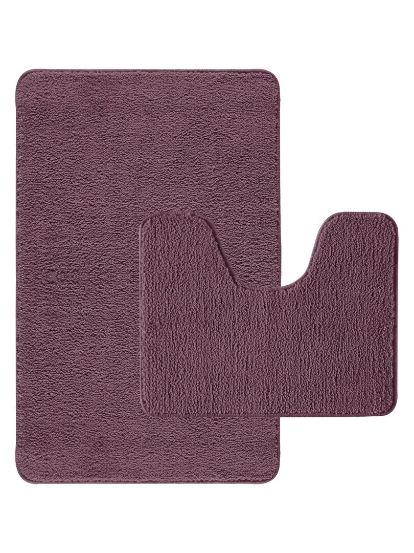 Guy Levasseur Lot de 2 tapis de bain polyester 50x80cm + 50x40cm violine Violet