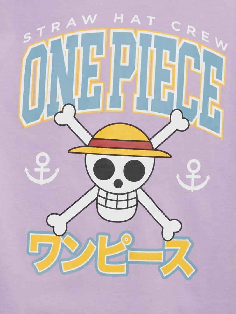 T shirt 'One Piece' manches courtes Violet