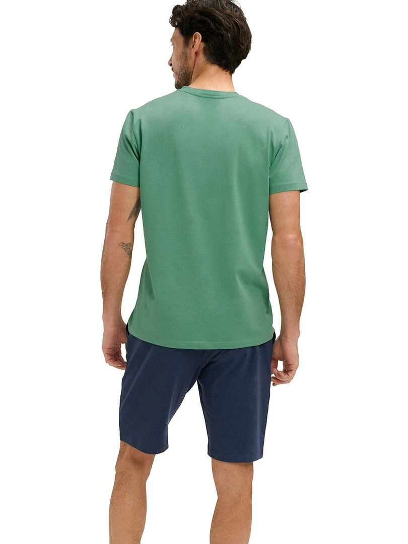 Pyjama short t shirt Troy Vert