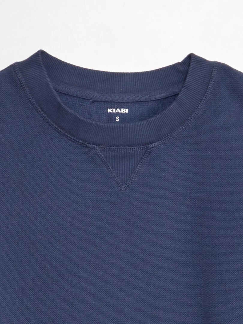 Sweat en nid d'abeilles   Bleu